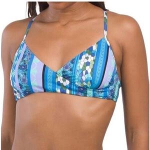 Lucky Brand Tribal Chic Halter Bikini Top Small NWT